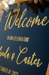 Black Acrylic Wedding Welcome Sign